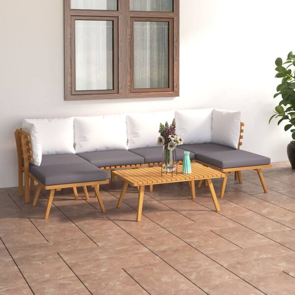 vidaXL Garden Lounge Set Dark grey, White