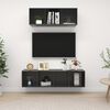vidaXL TV Cabinet Set High Gloss Grey Engineered Wood Medium