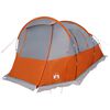 vidaXL Camping Tent Tunnel 4-Person Grey and Orange Waterproof