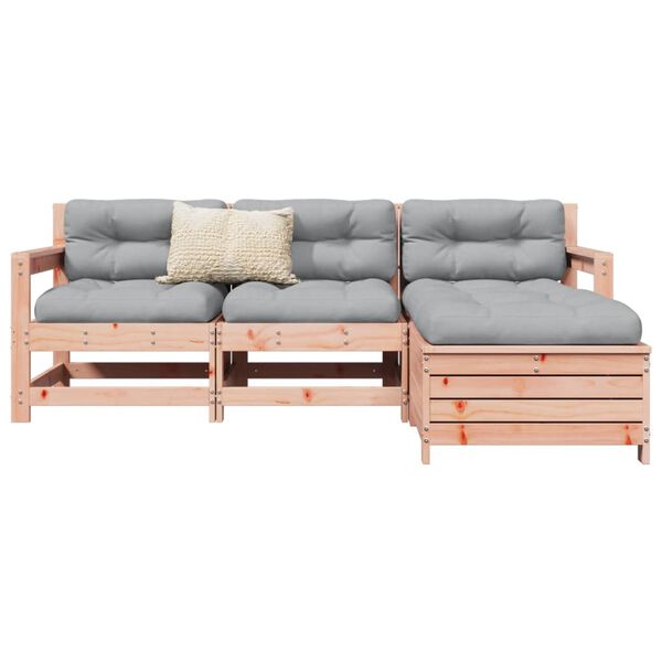 vidaXL Garden Sofa Set Reddish-Brown Solid Douglas Fir Wood Medium