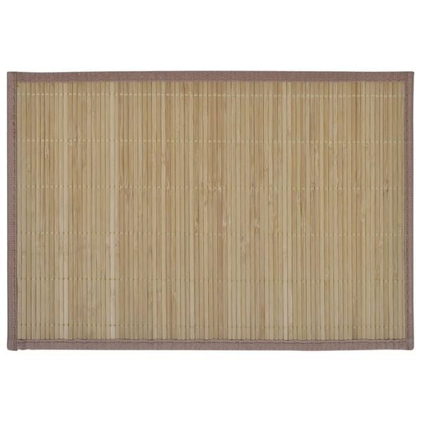 vidaXL Placemat Brown Bamboo 11.8 x 17.7 in Non-slip Bamboo Placemats