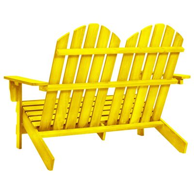 vidaXL 2-Seater Patio Adirondack Chair Solid Wood Fir Yellow