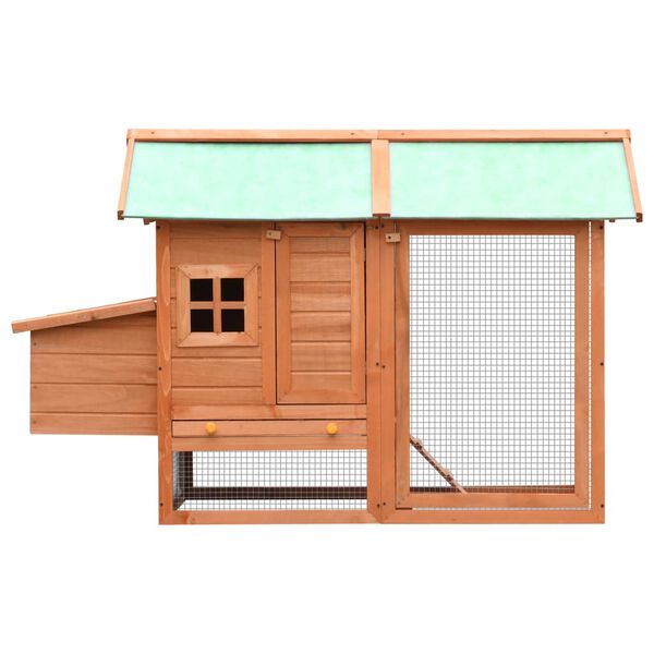 vidaXL Chicken Coop Brown and Green Solid pine/fir wood