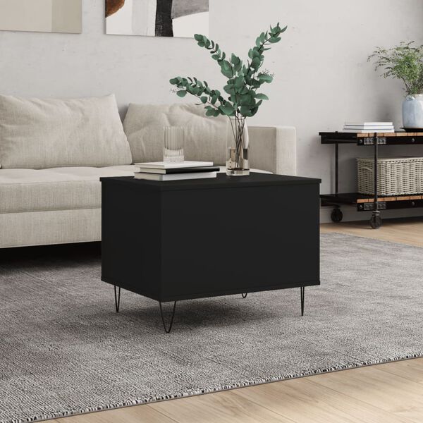 vidaXL Coffee Table Black Engineered wood, Metal Small Coffee Table