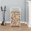 vidaXL Firewood Rack White 15.7x11.8x31.5" Cold-rolled steel