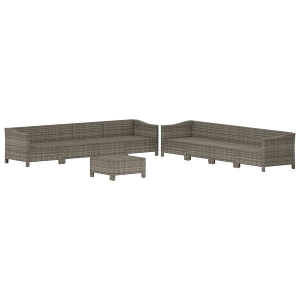 vidaXL Garden Lounge Set Grey PE rattan Large Modular
