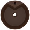 vidaXL Luxury Wash Basin with Overflow Matt Dark Brown 14.2x5.1" Ceramic