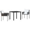 vidaXL Garden Dining Set 5 pcs Black Poly rattan