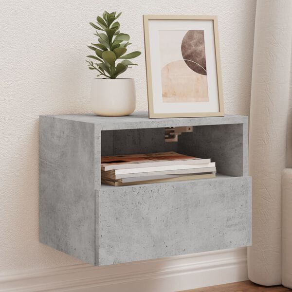 vidaXL TV Wall Cabinet Set of 2 Concrete Grey Engineered Wood Medium