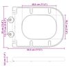 vidaXL Toilet Seat Anthracite 17.52 x 13.78 x 1.42 in Duroplast