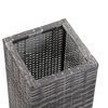 vidaXL Garden Raised Bed 11"x11"x31.5" Poly Rattan Gray