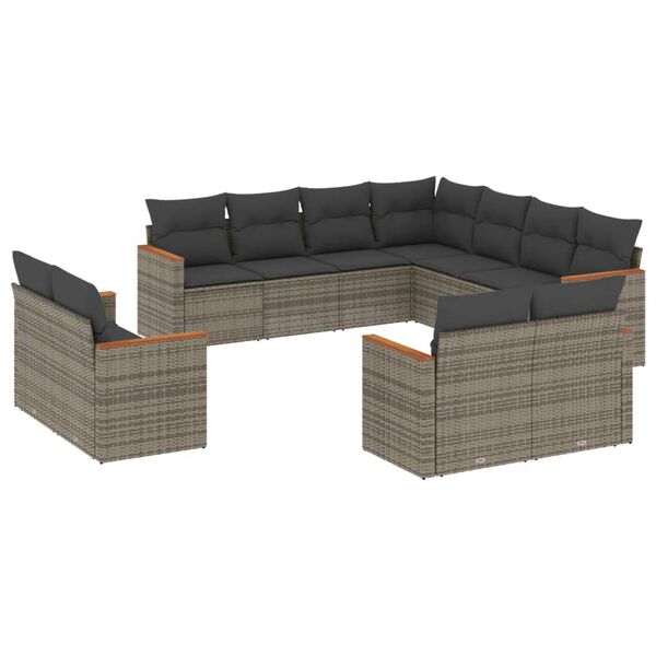 vidaXL Garden Sofa Set Grey, Dark Grey