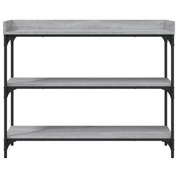 vidaXL Console Table Grey sonoma Engineered wood, metal Narrow