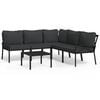 vidaXL Garden Lounge Set Black and Grey