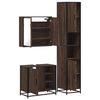 vidaXL Bathroom Furniture Set Brown Oak Engineered Wood, Metal, Glass Tall