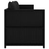 vidaXL Garden Sofa Black Poly rattan 3-Seater Removable Covers