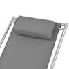 vidaXL Sun Lounger Set of 2 Steel Grey Powder-coated steel Medium