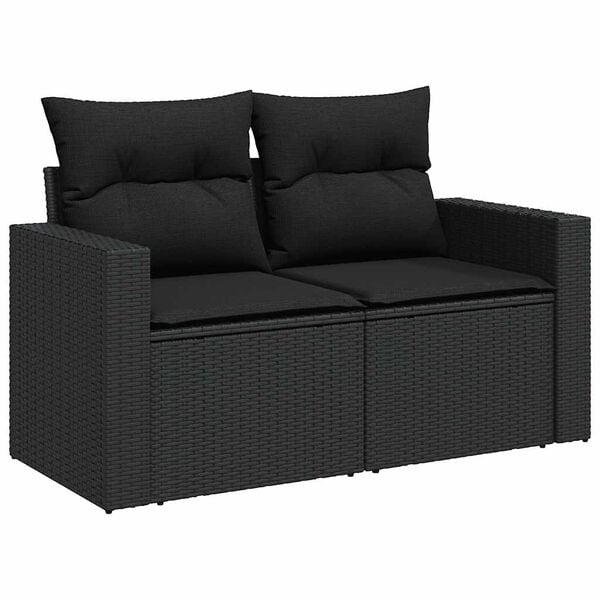 vidaXL Garden Sofa Set Black