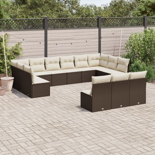 vidaXL Garden Sofa Set Brown