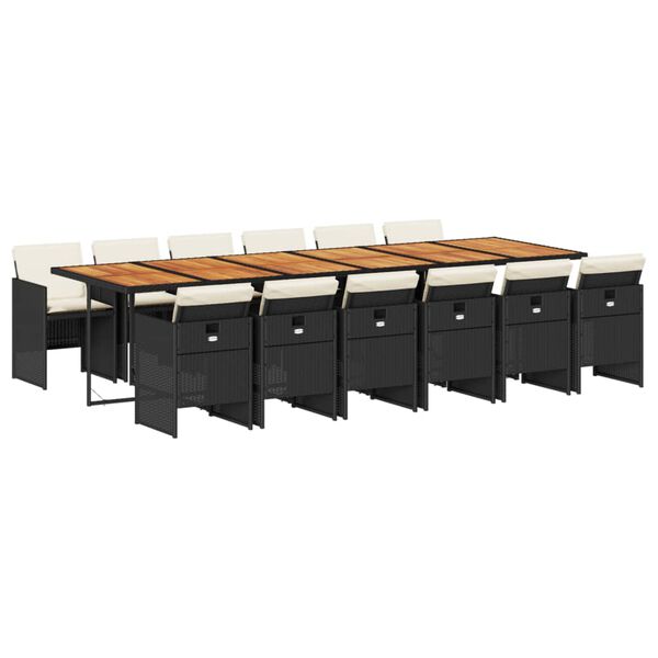 vidaXL Garden Dining Set Black and cream white