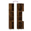 vidaXL Bathroom Cabinet Smoked Oak Engineered Wood, Iron Tall