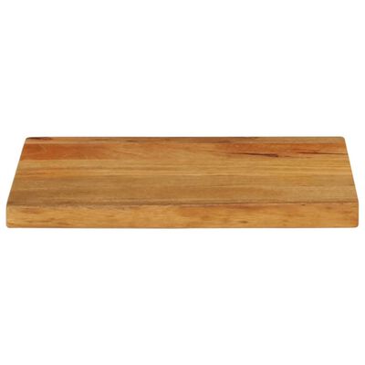 A wooden cutting board with a long rectangular shape and rounded ends, resting on a white background.