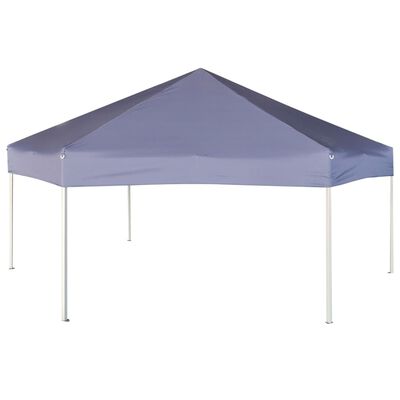 vidaXL Hexagonal Pop-Up Marquee with 6 Sidewalls Dark Blue 11.8'x10.2'