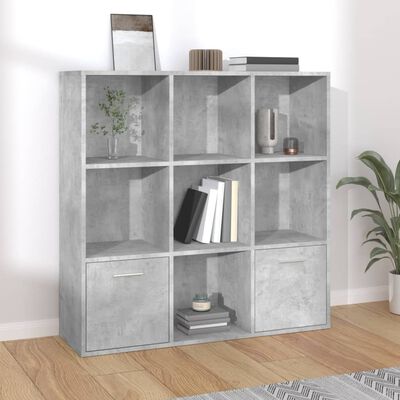 vidaXL Book Cabinet Concrete Gray 38.6"x11.8"x38.6" Engineered Wood