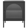 vidaXL Nightstand Black Powder-coated steel, fluted glass