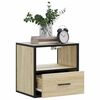 vidaXL Wall-mounted Bedside Cabinet Sonoma Oak Engineered wood, Metal