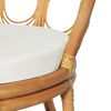 vidaXL Dining Chair Light brown, Cream white Natural rattan, Linen