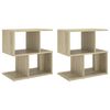vidaXL Bedside Cabinet Set of 2 Sonoma oak Engineered wood Medium