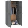 vidaXL Wardrobe Dark Gray Solid Pine Wood Medium Wardrobe Rectangular