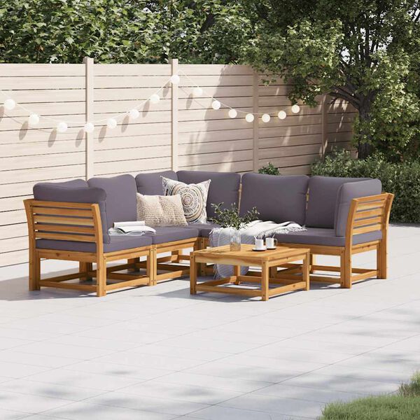 vidaXL Garden Lounge Set Dark gray Solid Acacia wood Modular