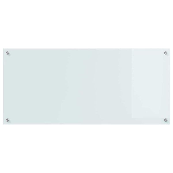 vidaXL Kitchen Backsplash White 43.31 x 19.69 x 0.24 in Tempered Glass