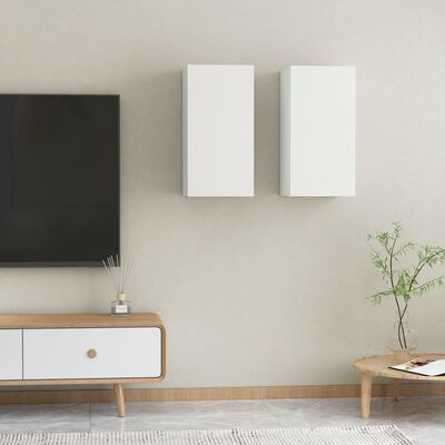 vidaXL TV Stands 2 Pcs White 12"x11.8"x23.6" Engineered Wood