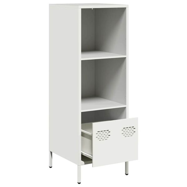vidaXL Highboard White Cold-rolled steel Tall Highboard Rectangular