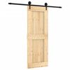 vidaXL Sliding Door with Hardware Set 31.5x82.7" Solid Wood Pine