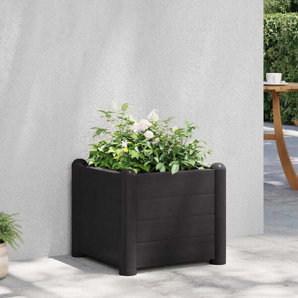 vidaXL Raised Bed Anthracite Polypropylene 16.9 x 16.9 x 13.8 in