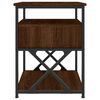 vidaXL Bedside Cabinet Set of 2 Brown Oak Engineered wood, Iron