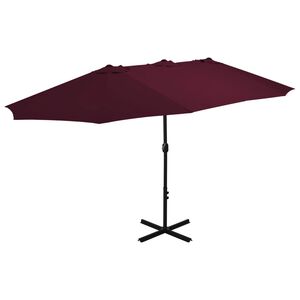 vidaXL Garden Parasol Bordeaux Red Polyester, Aluminum Extra large