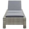 vidaXL Sun Lounger Grey rattan PE rattan, powder-coated steel