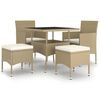 vidaXL Garden Dining Set Beige, Cream White