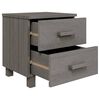 vidaXL Bedside Cabinet Set of 2 Light grey Solid pine wood, MDF Standard