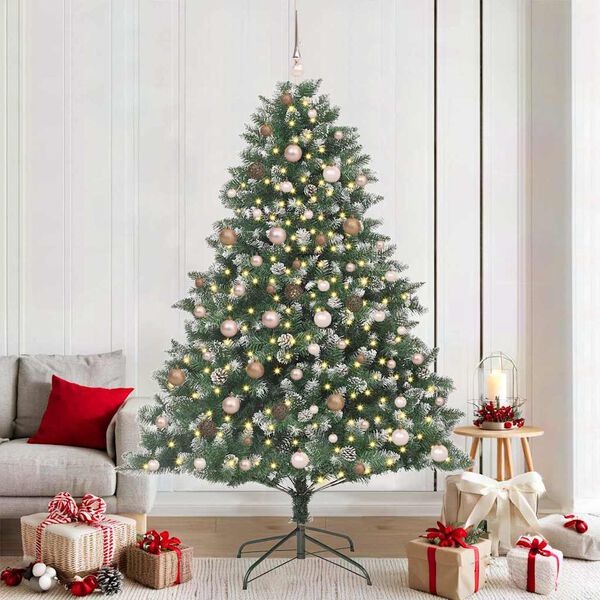 vidaXL Artificial Christmas Tree with 300 LEDs Green 82.68 in