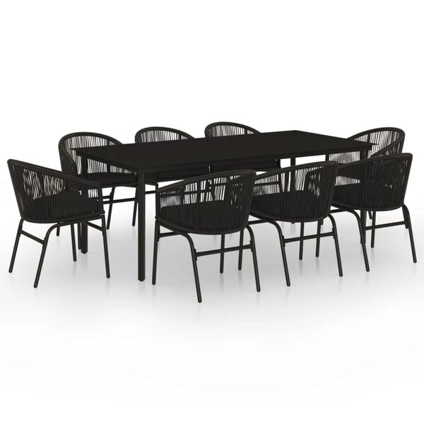 vidaXL Garden Dining Set Black