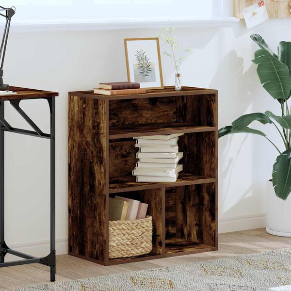 vidaXL Book Cabinet Smoked Oak Engineered Wood Medium Book Cabinet
