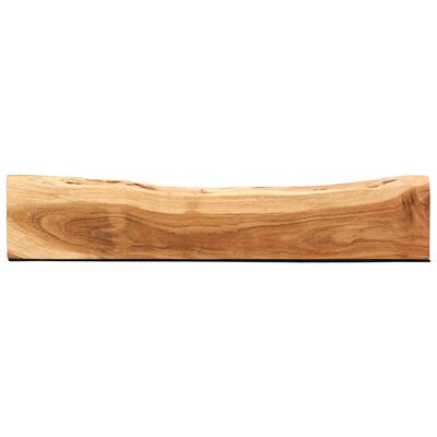 Curved wooden end piece with natural wood grain