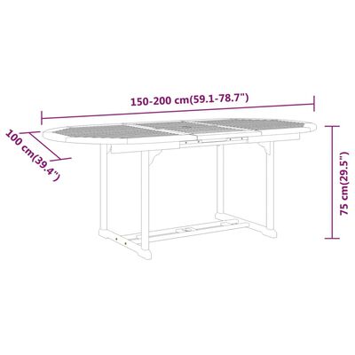 vidaXL 7 Piece Patio Dining Set Solid Wood Eucalyptus