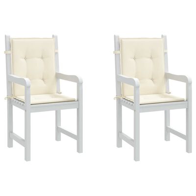 vidaXL Garden Lowback Chair Cushions 2 pcs Cream 39.4"x19.7"x1.2" Oxford Fabric